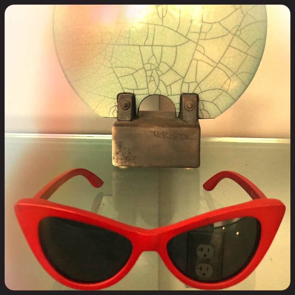 Red Bamboo cat eye sunglasses